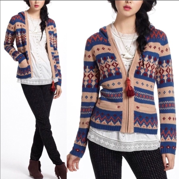 Anthropologie Sweaters - Anthropologie Sparrow Fairisle Hooded Sweater